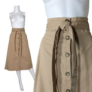 GAP Paper Bag Skirt Tan Khaki Button Skirt with Belt